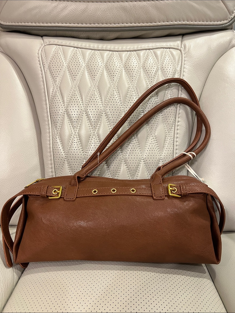 Rachel Zoe Classic Brown Leather Shoulder Bag